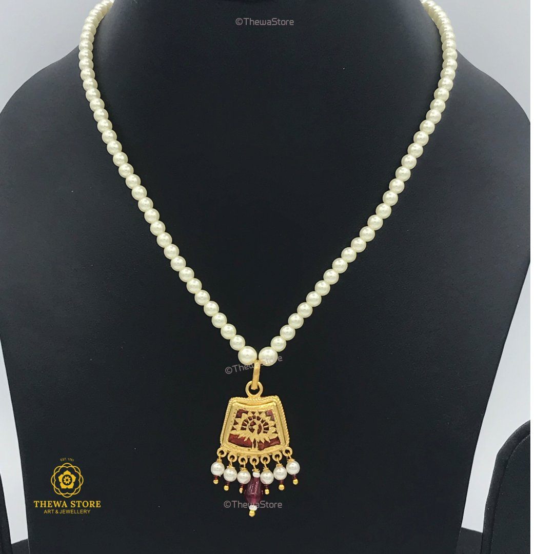 Thewa Jewellery Designer Pendant with Pearl - ThewaStore