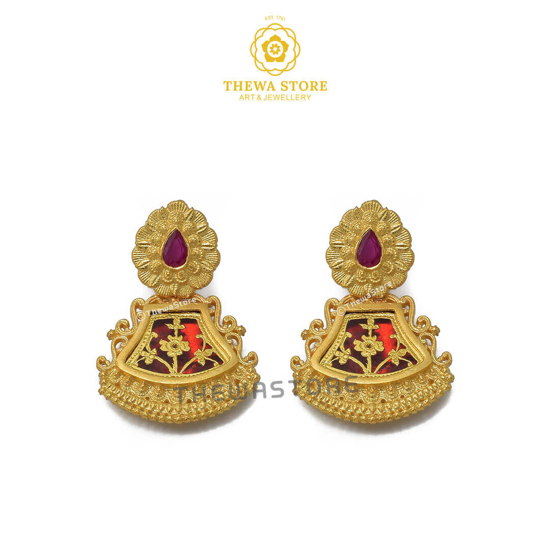 Sparsh Thewa Jewellery Pharsa Earrings - ThewaStore