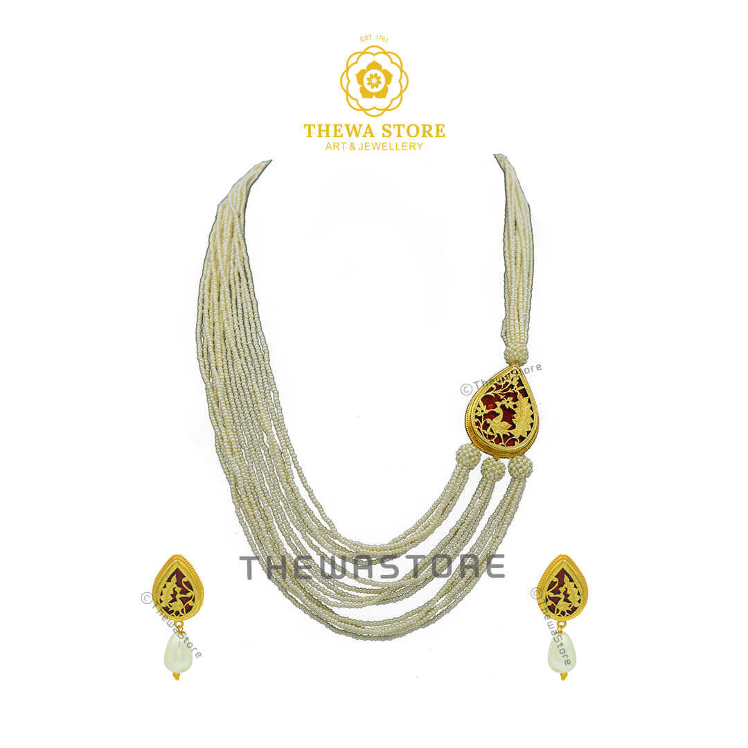 Art of thewa Jewellery Drop Necklace with Pearl - ThewaStore