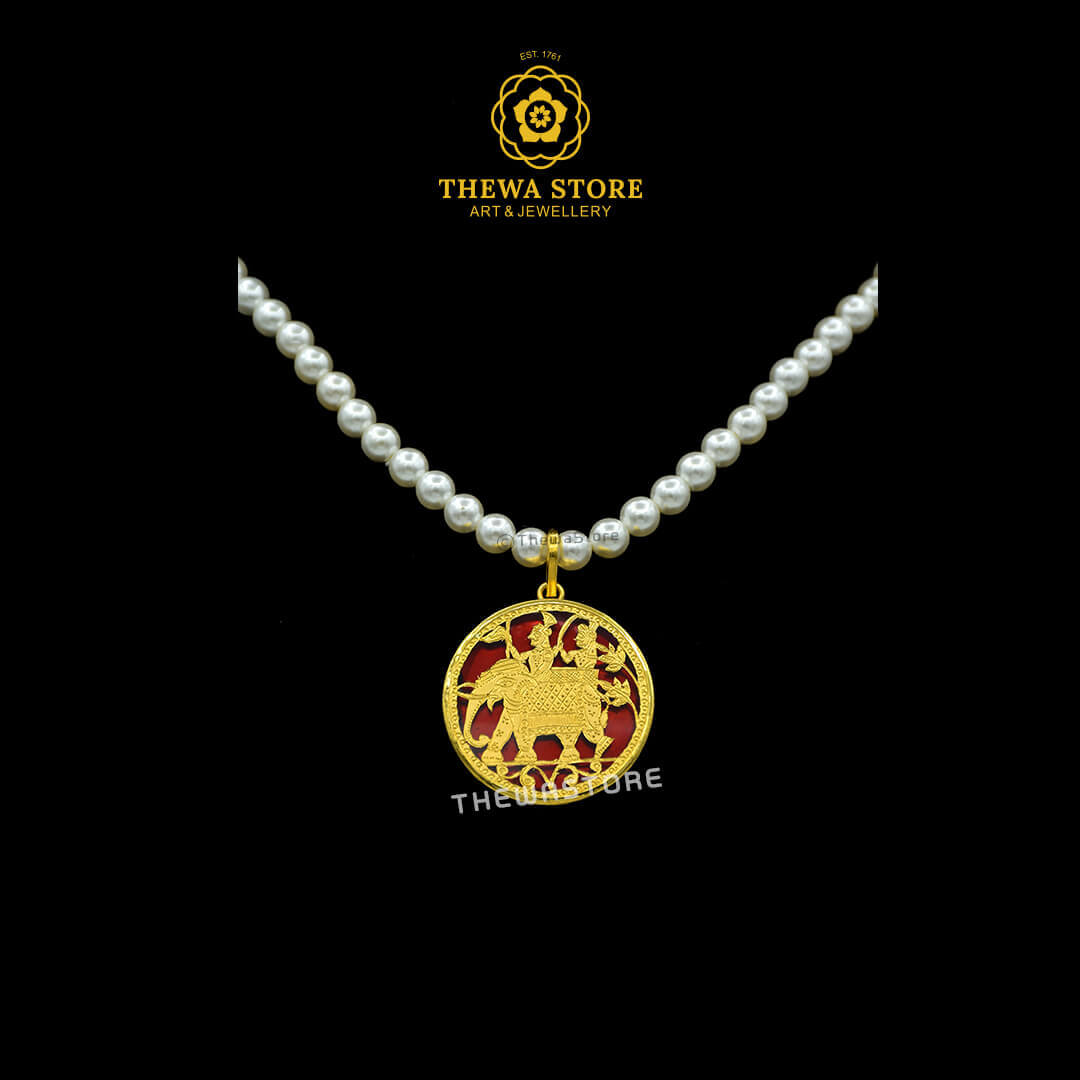 Art of Thewa Jewellery Elephant Savari  Necklace - ThewaStore