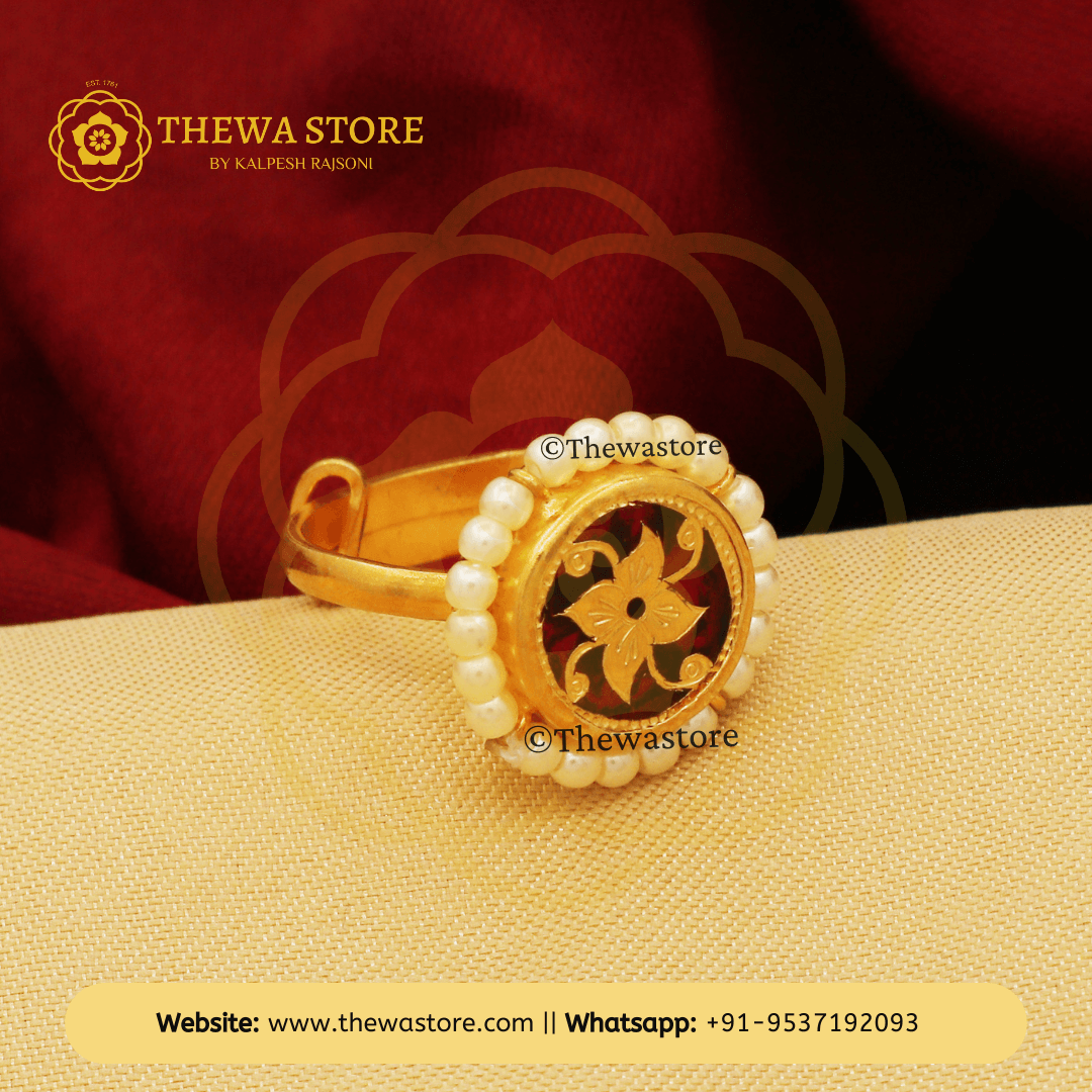 Lotus Thewa Art Jewellery Ring - ThewaStore
